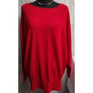 Bold elements Cut to Curve Women's Boat Neck soft Red Sweater Size XXL